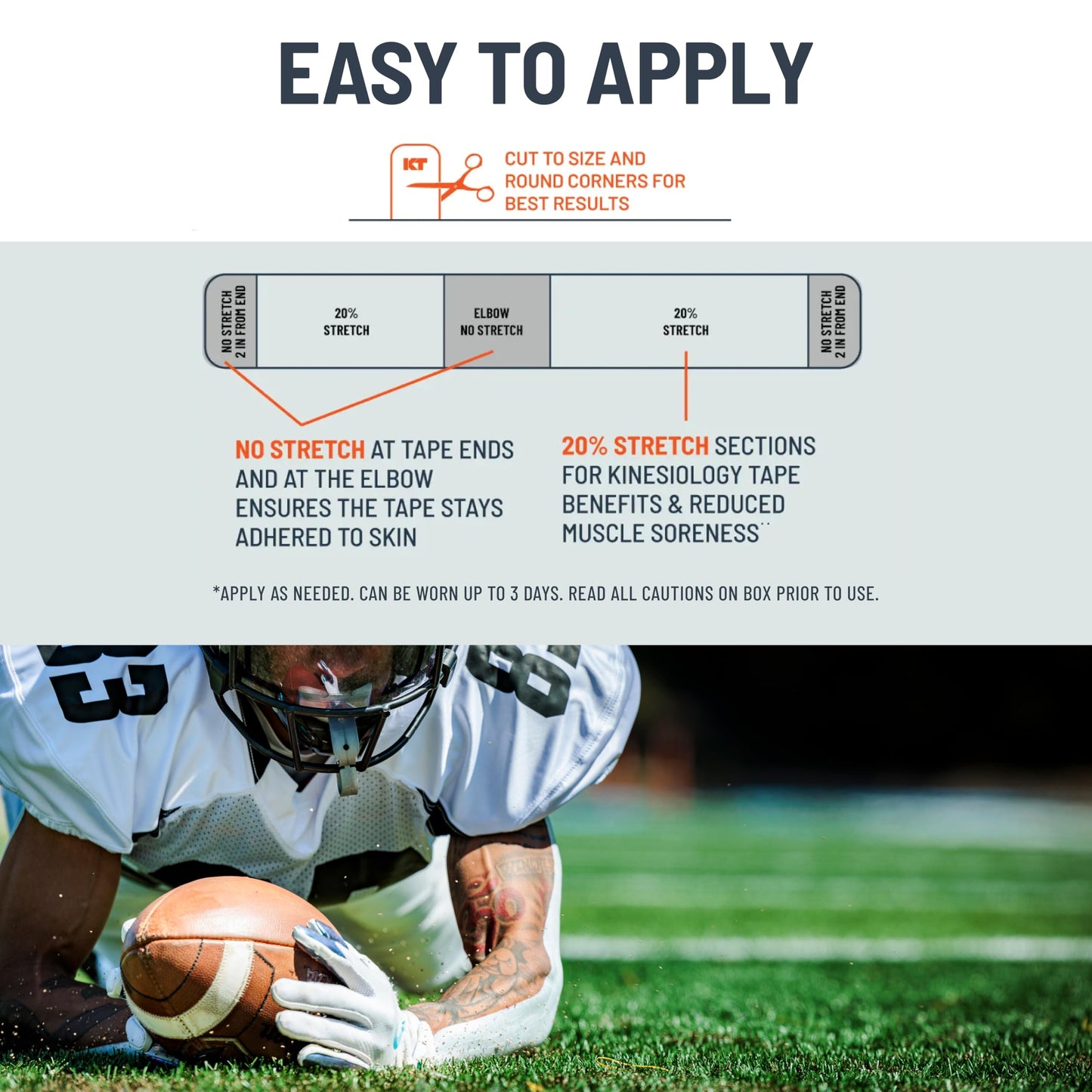 KT Turf Tape – Premium Synthetic Tape 30 ft. Turf Burn Protection, Pain Relief, and Muscle Support – Extra-Wide 4 in. x 30 ft. Roll, Flexible and Long-Lasting Adhesive, Ideal for Football and Athletes