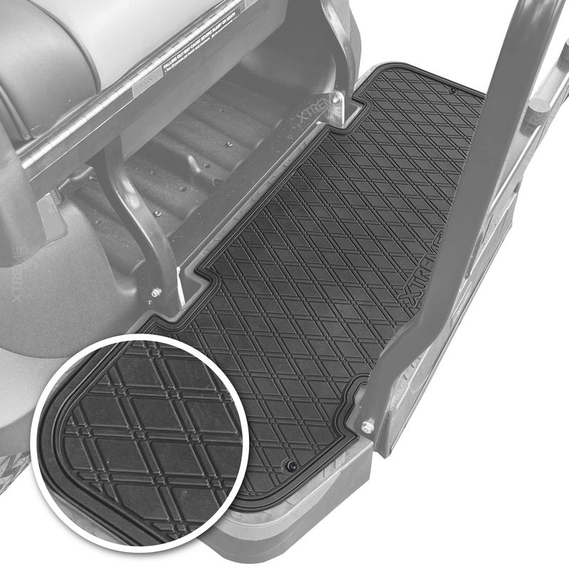 Xtreme MATS DoubleTake Golf Cart Floor Mat for Rear Seat Kits & Backward Facing Foot Rests - Fits DoubleTake Max5 & Max6 Rearseat Kits - All Black