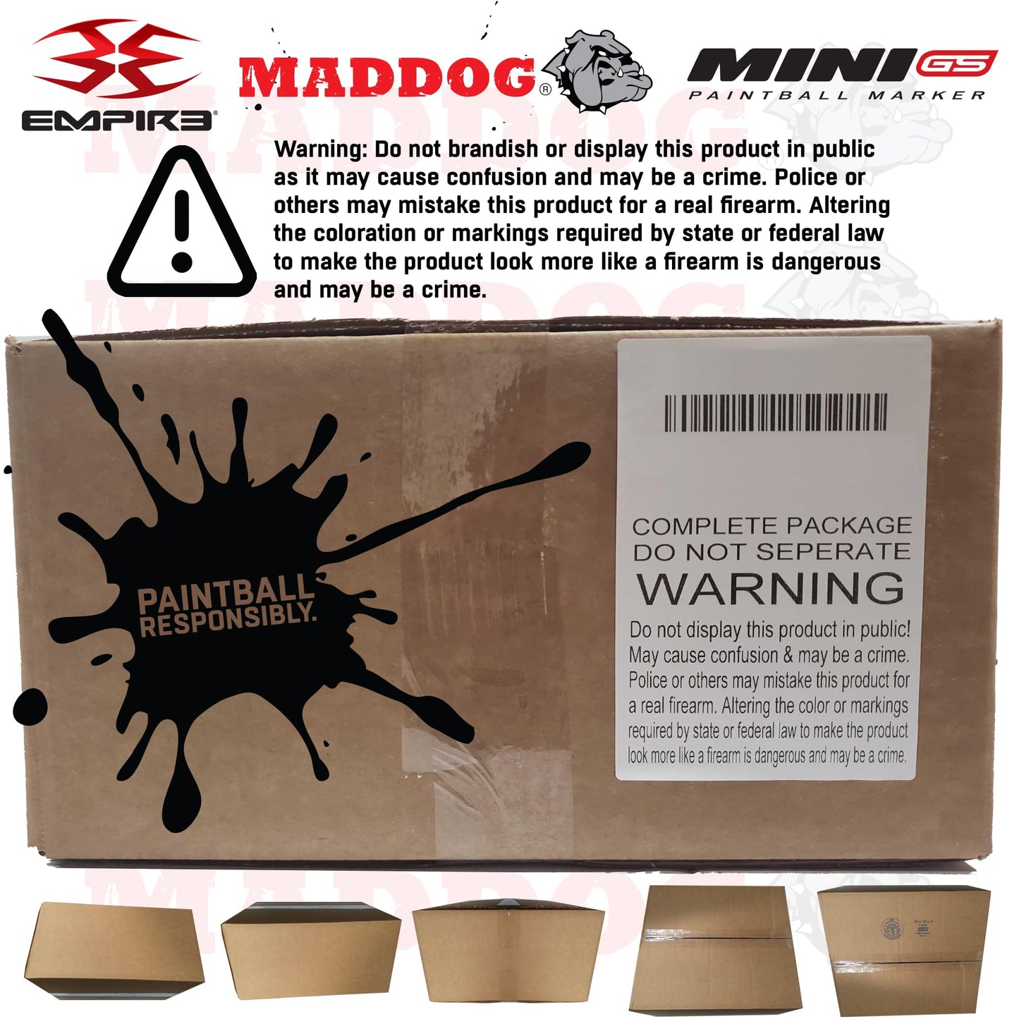 Maddog Empire Mini GS Tournament Elite Paintball Gun Starter Package B - Dust Black 2-pc Barrel