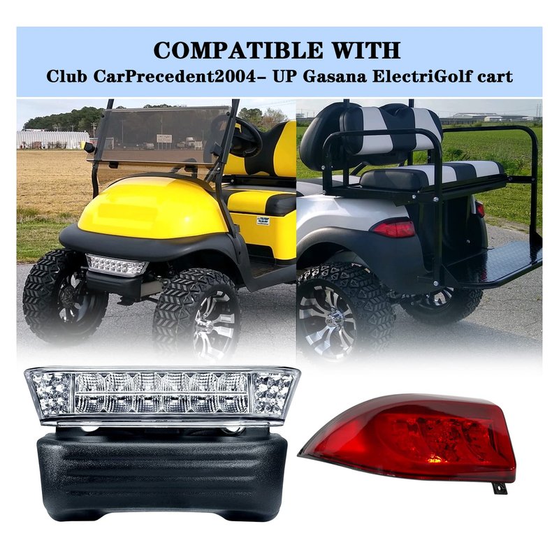 Club Car Precedent LED Light Kit with Head & Tail Lights - Fit for 2004-Up Golf Carts