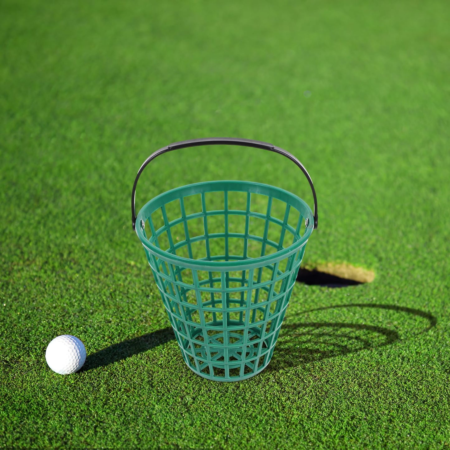 Toddmomy 1pcs Golf Ball Basket,Plastic Golf Ball Bucket Golfball Storage Container with Handle for Outdoor Sport Stadium Accessories,75pcs Ball