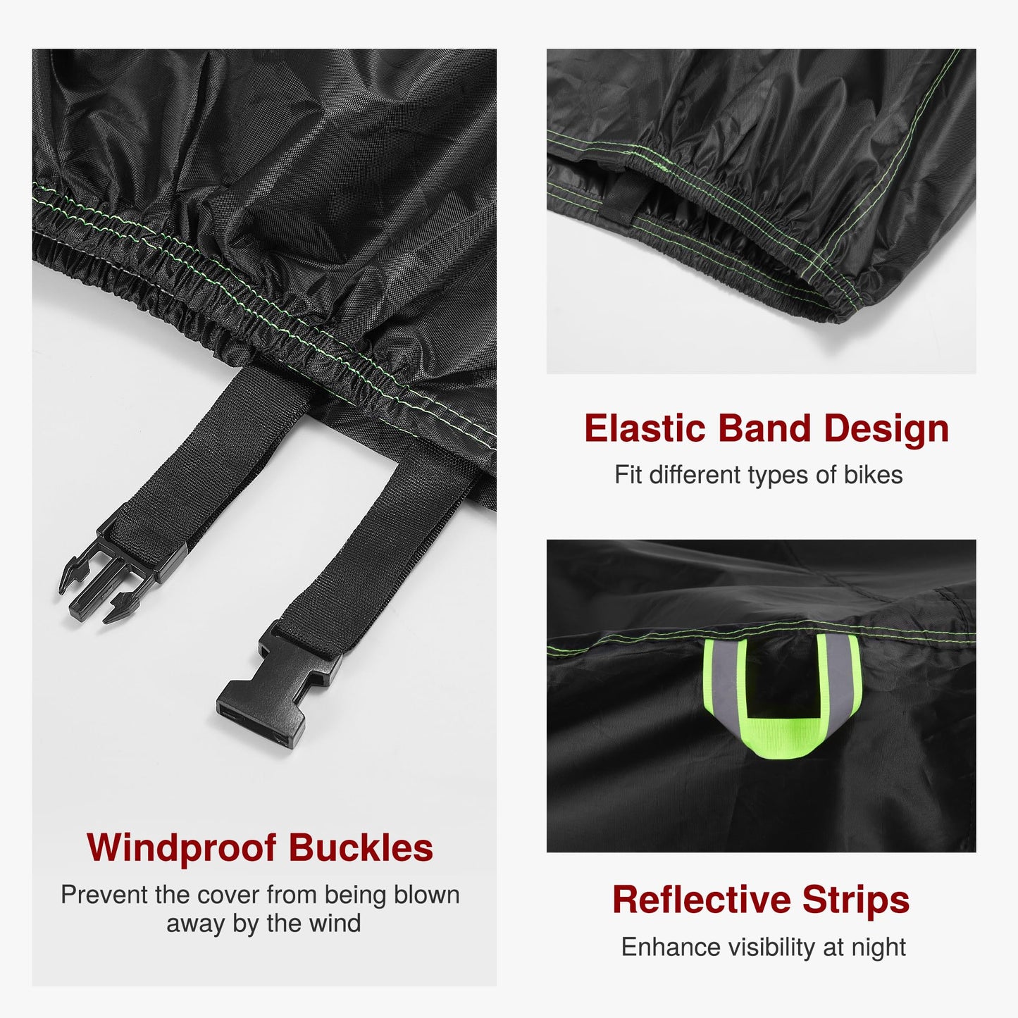 Puroma Bike Cover for 1/2/3 Bikes, 210D Waterproof Outdoor Storage Bicycle Covers Rain Sun UV Dust Wind Proof with Lock Hole for Mountain Road Electric Bike