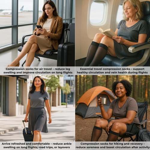 ABSOLUTE SUPPORT - Compression Stockings for Women 20-30mmHg - Sheer Graduated Support Knee High for Varicose Veins Circulation, Edema, Arthritis, Leg Pain - Natural, Medium - A205NA2
