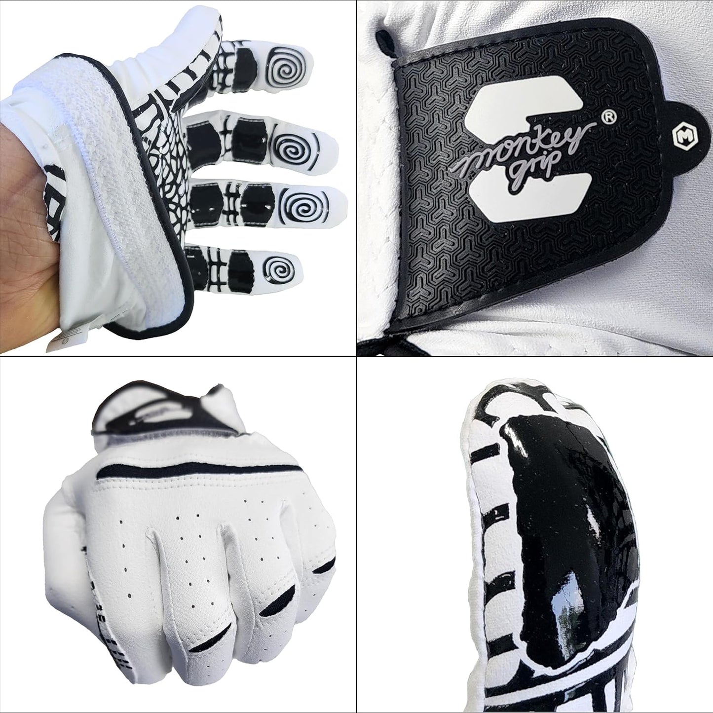 Monkey Grip Golf Glove - Premium Synthetic Nonslip Spider Grip for All-Weather Performance | Left Hand
