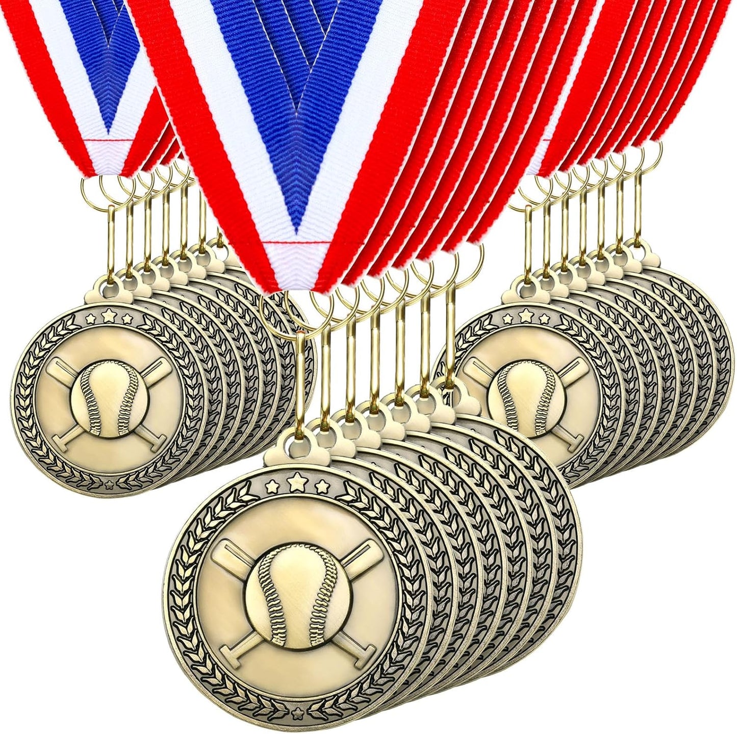 Remuuly Gold Sports Medals - 30 Pcs 2'' Awards for Basketball, Soccer, Baseball & More | Perfect Participation Gifts