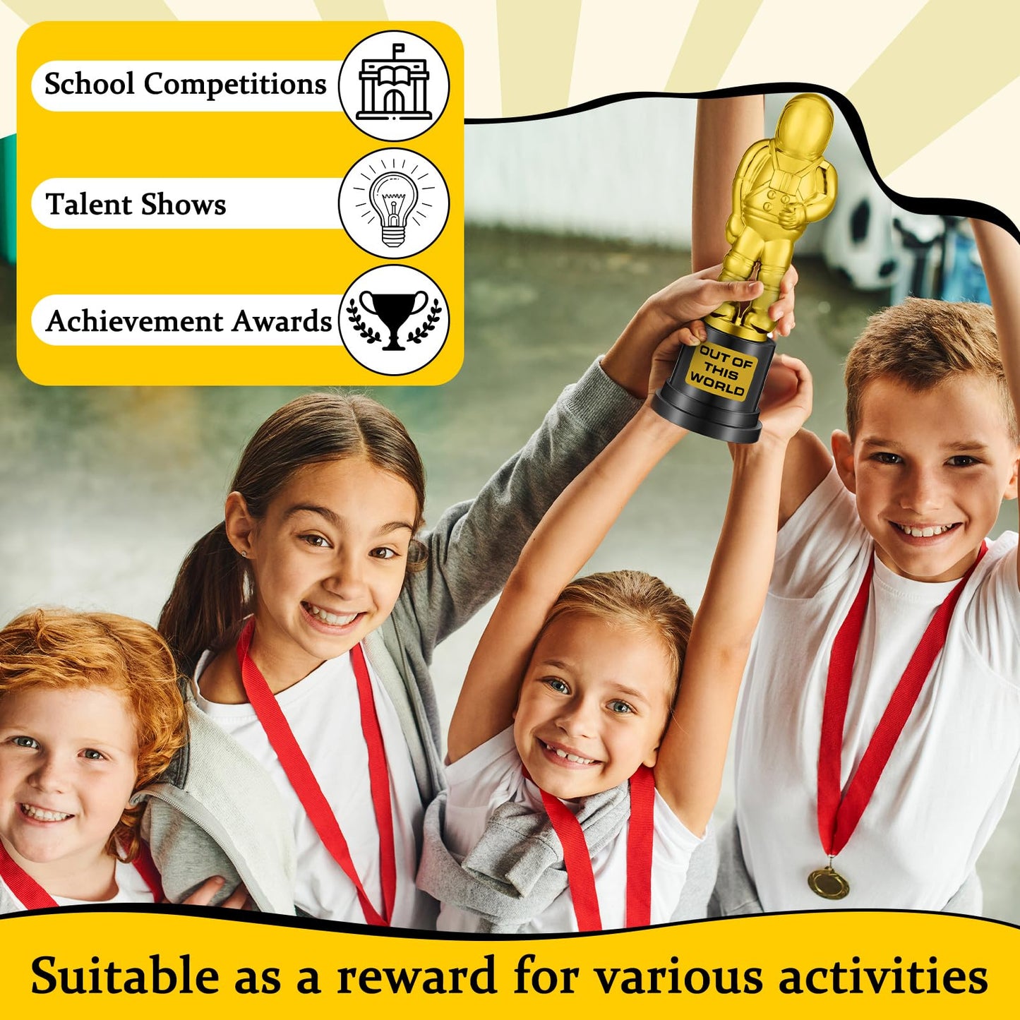 Tondiamo Trophy Celebrate the Top Award 6 Inch Tall Plastic MVP Funny Game Trophy and Awards for Employees Boss Custom Competition Gifts(Astronaut)