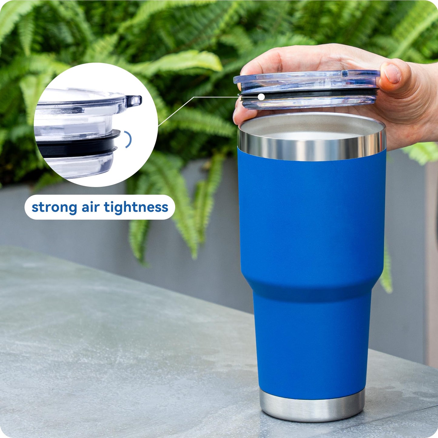 Prurex 30oz Tumbler Lids for YETI Rambler, Fit for Silver Buffalo 40oz Tumbler, Replacement Spill Proof Splash Resistant Lids Covers for 3.7" Cup Mouth, BPA-free