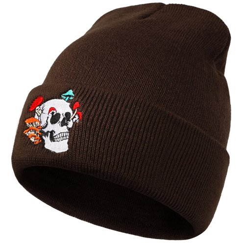 MixYoke Gothic Skull Beanie Hats for Men Women, Skeleton Cuffed Winter Hat for Goth Gifts, Indoor and Outdoor Outfit Matching