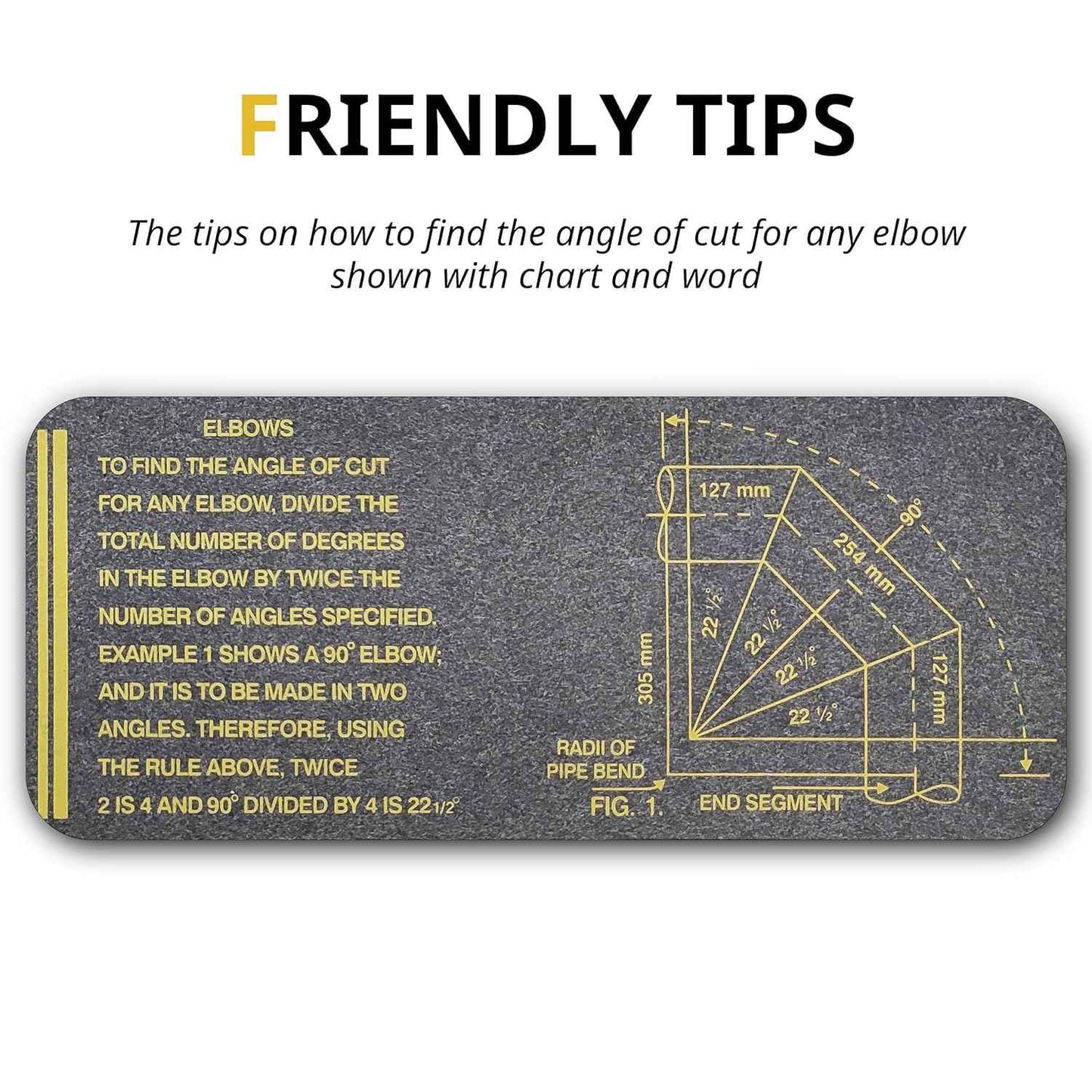 JHTii Flex Angle Diameter and Circumference Measuring and Marking Gauge for 6" to 16" Pipe Measure Tool, Wrap Around Tape 5" x 9' (Large) Yellow