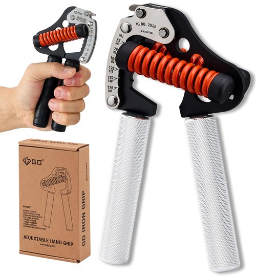 GD IRON GRIP 12LV Aluminum Grip Strength Trainer Adjustable Hand Gripper Strengthener(26 to 181 lb) Hand Grip Exerciser Wrist Strengtheners for Golf Training Equipment Forearm Gripper