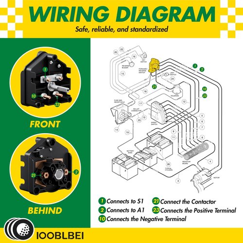 IOOBLBEI Golf Cart 36V Forward and Reverse Switch Assembly with Handle, Fits Club Car DS 1983-Up Gas&Electric Golf Carts, Replace Club Car DS Forward and Reverse Switch OEM# 101753003, 1011997