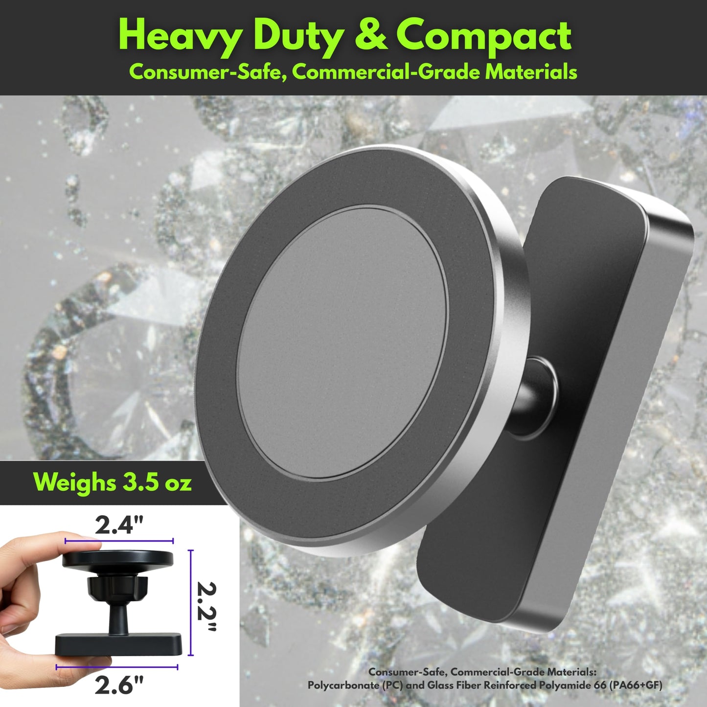 FLYTD Magnetic Golf Cart Phone Holder - Premium Matte Design, Ultra Strong N52 Magnets, MagSafe Compatible iPhone 17-12, Golf Cart Accessories, Gift for Golfers