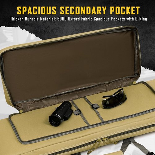 DULCE DOM Double Rifle Case - Soft Gun Bag for Rifles & Pistols | Versatile Tactical Backpack, 32-52 Inch