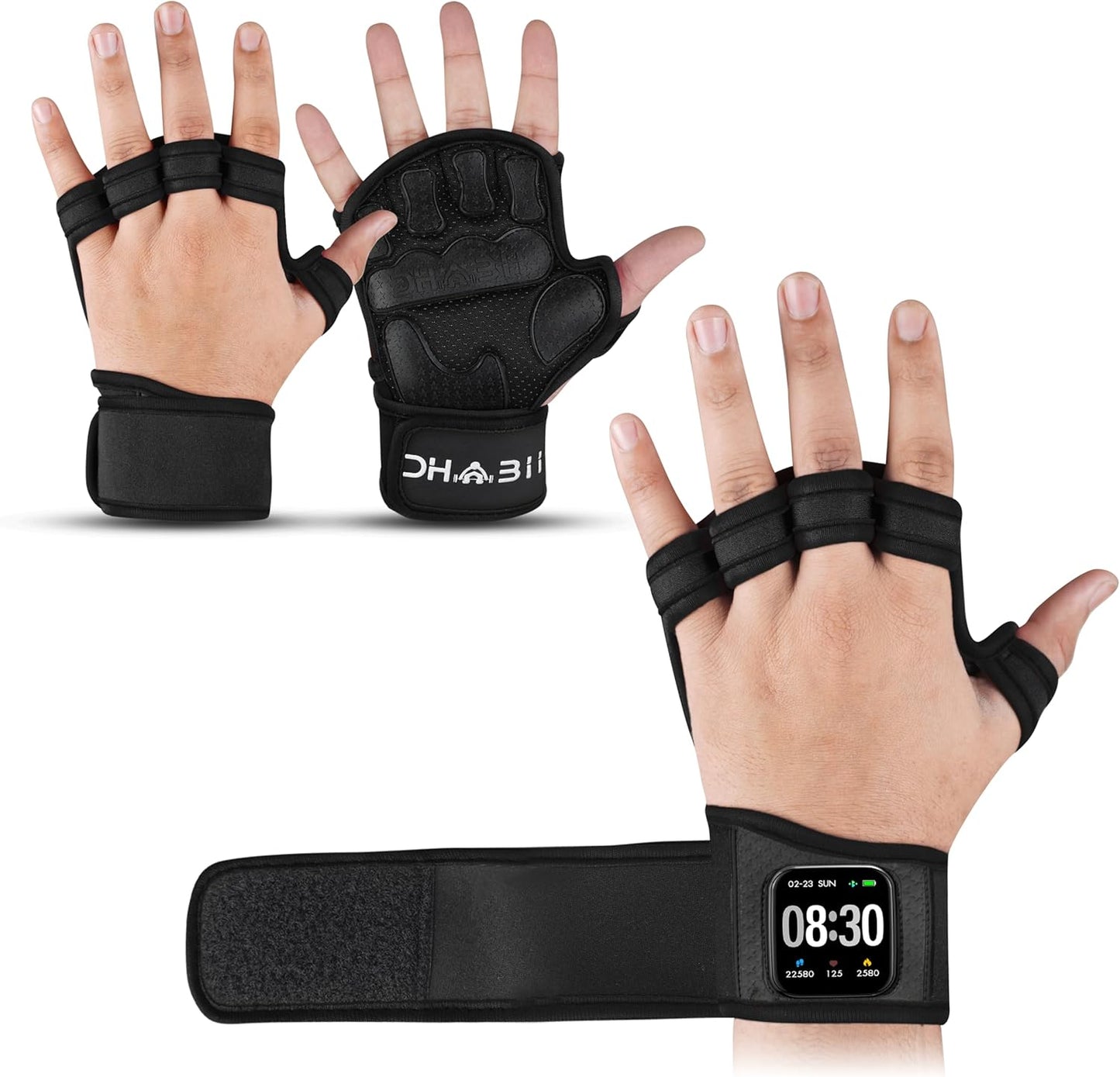 Skiennix Workout Gloves - Smartwatch Compatible Ventilated Gym Gloves with Wrist Support | Breathable Weight Lifting for Fitness & Cycling