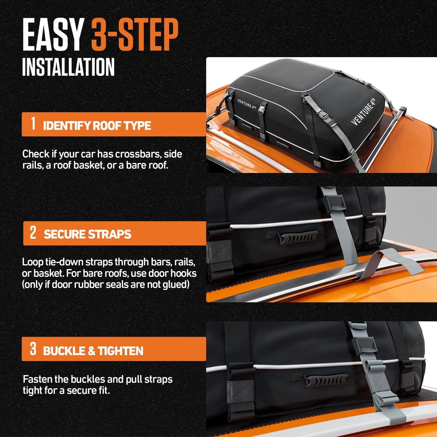 VENTURE 4TH Rooftop Cargo Carrier - 21 Cu Ft, Soft-Shell, Waterproof