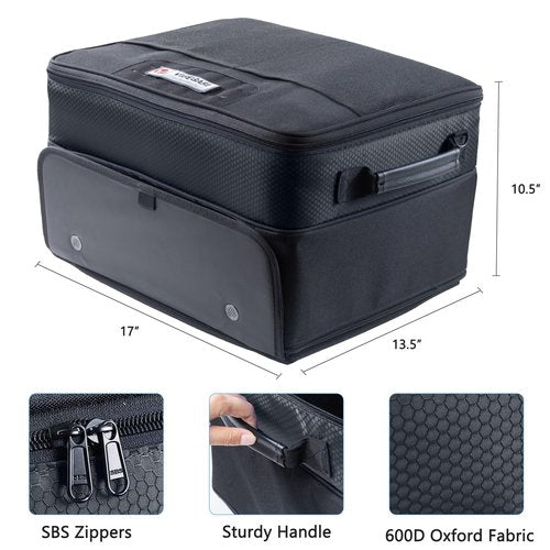 VIGEGARI Upgraded Golf Trunk Organizer Storage with Separate Compartment for 2 Pair Shoes Up to US Mens 16, Golf Car Locker Organizer for Golf Balls, Golf Gloves, Golf Accesories for Men, Golf Gifts