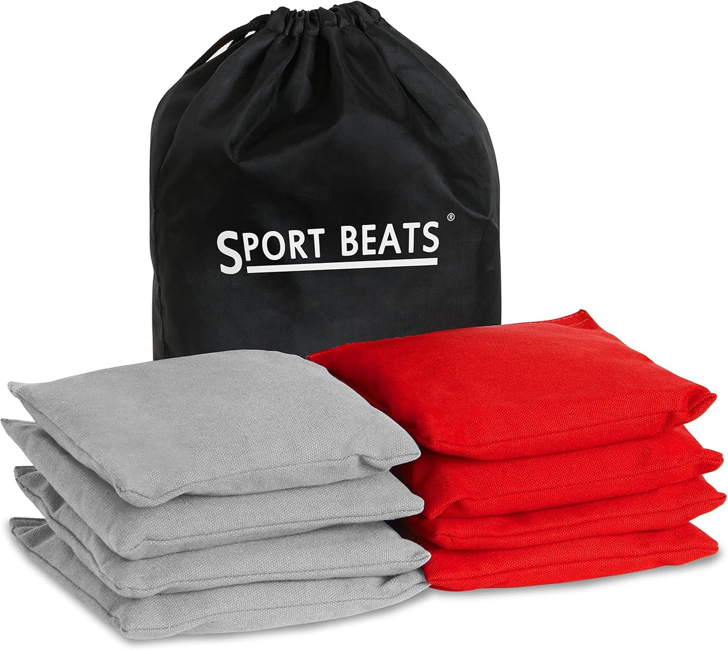 Sport Beats Cornhole Bags - Regulation Weight & Size Set of 8 with Carry Case