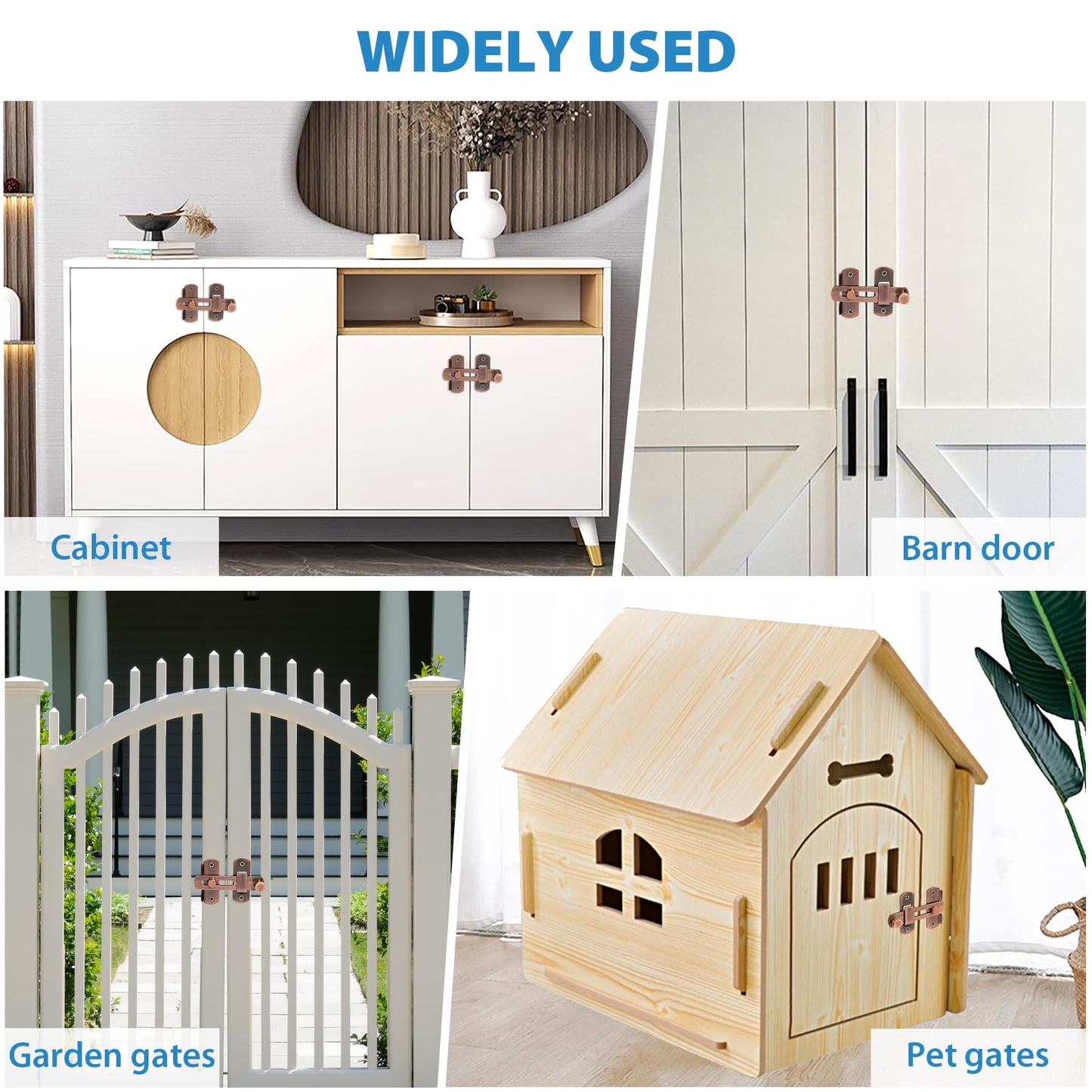 Alise 4 inch Flip Latch Gate Latches,Safety Door Lock for Barn Wood Fence Sliding French Doors,Heavy Duty SUS304 Stainless Steel Gate Hardware. Red Bronze,MS9500-R