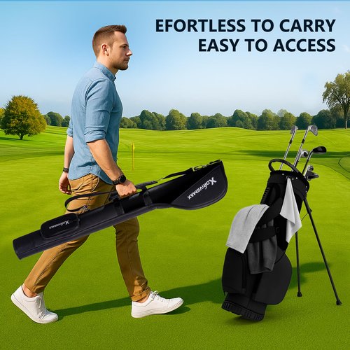 Golf Stand Bag, Lightweight Golf Carry Bag with Full-Length Zipper Protection, Sturdy Golf Club Bag for Multiple Pieces, Driving Range, Par 3 and Executive Courses