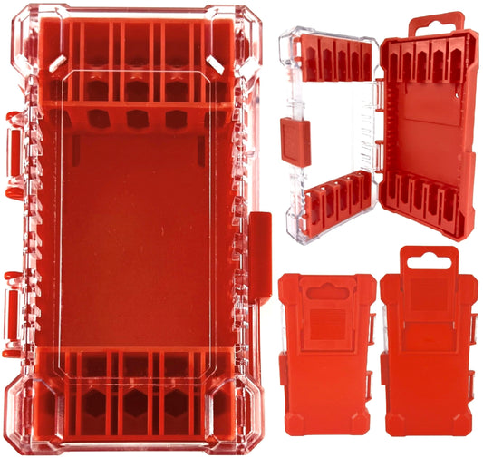 FTG USA Small Storage Container for Impact Driver Bits, Plastic Box Used as Storage Case for Countersink Drill Bit and Hex Bits