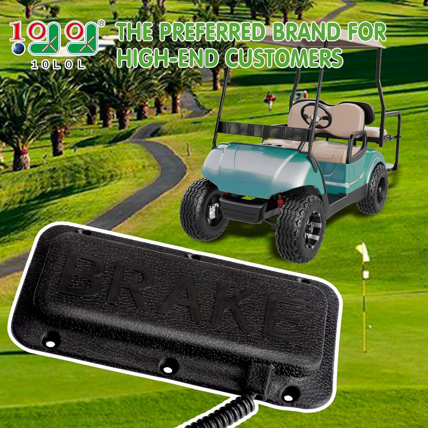 10L0L Golf Cart Universal Brake Light Switch Pad for Yamaha, Club Car, EZGO, Replacement Brake Pedal Switch for 12V/36V/48V Carts