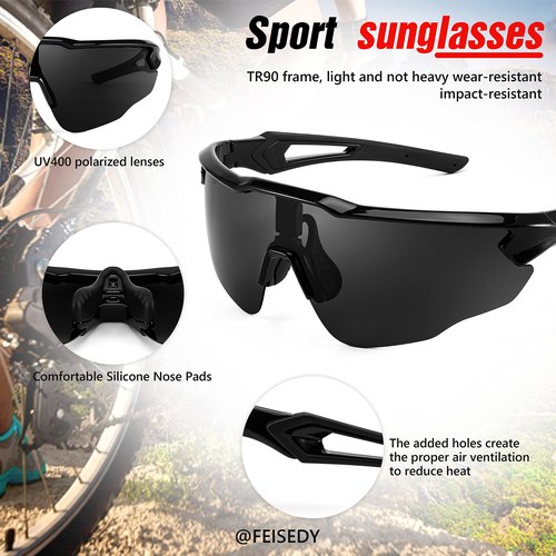 FEISEDY Youth Sport Polarized Sunglasses for 8-16 Cycling Running Driving Baseball Goggles Glasses B0011