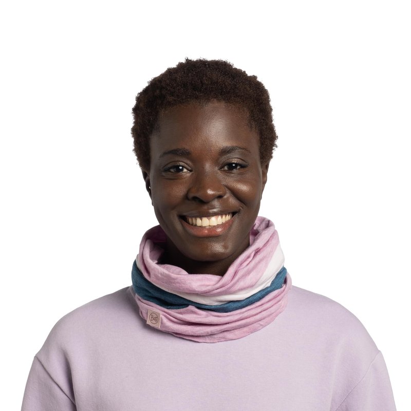 Buff Lightweight Merino Wool Move Neck Gaiter, 100% Ethically Sourced Wool, Temperature Regulating Face Mask, Solid Camelia, Adult Size