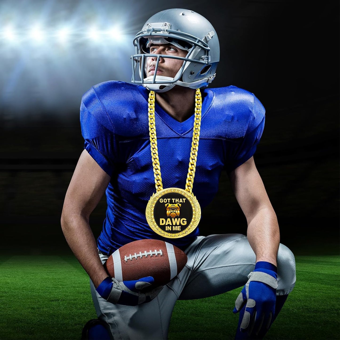 Misdary Turnover Chain Medal - 6" Big Football MVP Necklace | Perfect Award for Sports Competitions