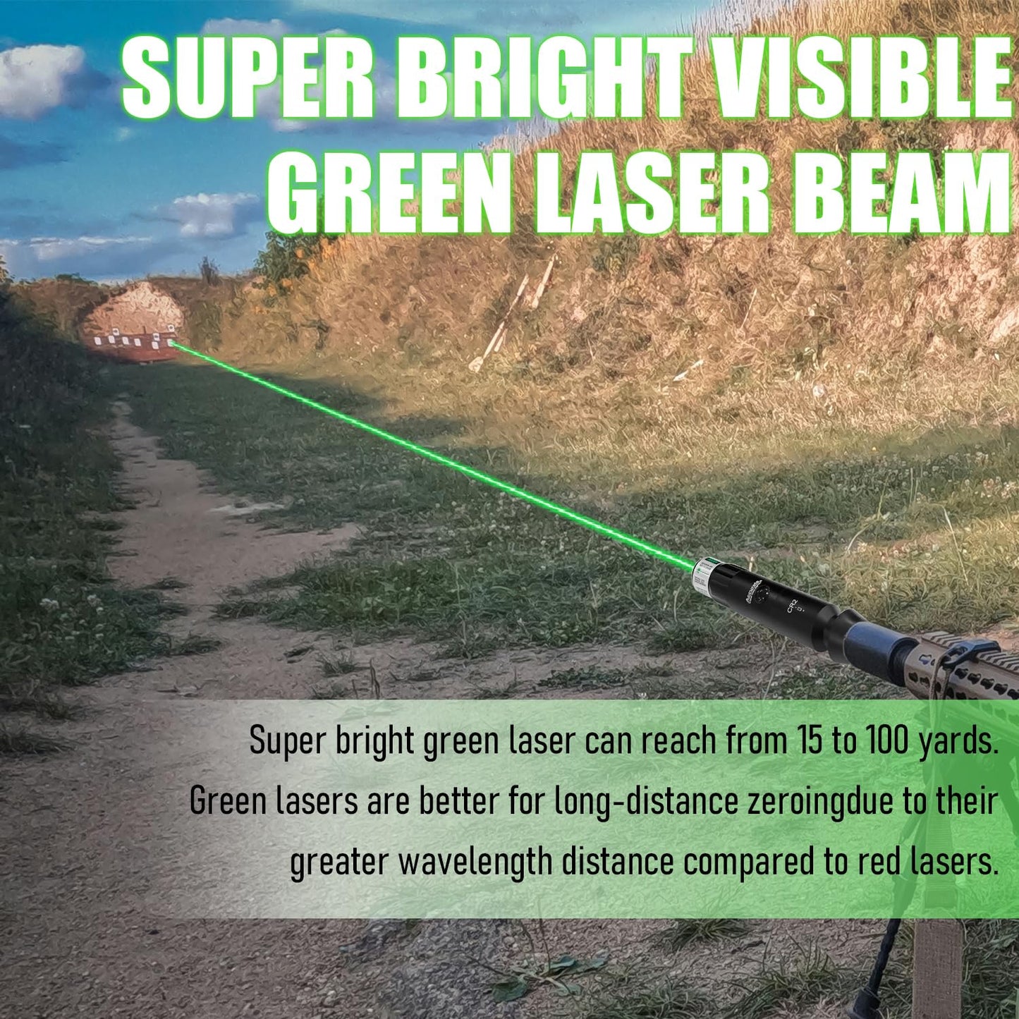 Socpuro Professional Laser Bore Sight Kit with 32 Bore Adapters, fit .17 to 12GA Calibers, Bright Green Laser Bore Sighter with Button Switch, Powerful Hunting Equipment