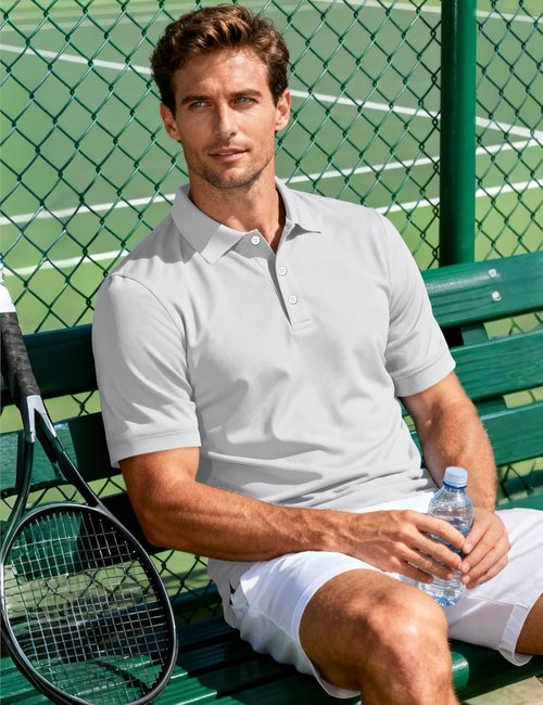 MAGCOMSEN Men's Polo Shirt - Quick Dry Short Sleeve Golf T-Shirt for Casual Work & Outdoor Use