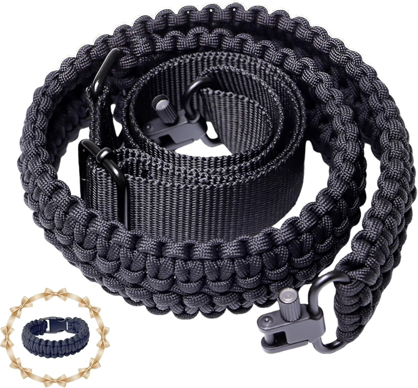 Skiennix Adjustable 2-Point Paracord Rifle Sling - Heavy-Duty Gun Sling for Hunting & Survival | Fits Most Rifles