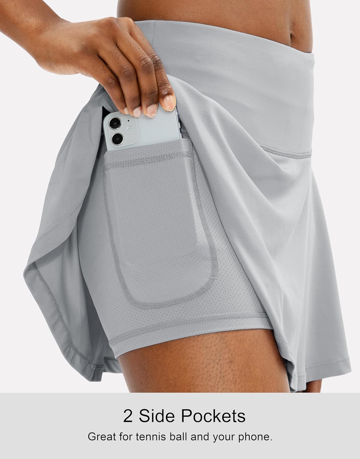 SANTINY Women's High Waisted Pleated Tennis Skirt - 4 Pockets for Golf & Running | Casual Athletic Wear
