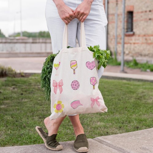 Apparel Lab Pickleball Bag - Lightweight Beige Paddles and Balls Pickleball Tote Bag for Women