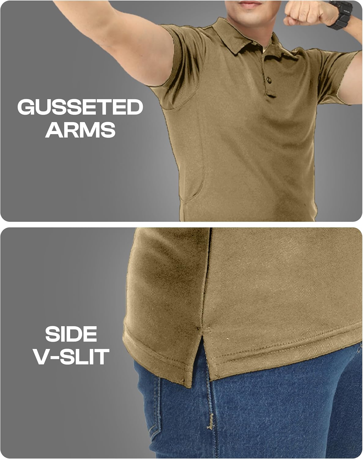 NY Threads Men's Polo Shirt - UPF 50+ Quick Dry Tactical Jersey for Golf | Short Sleeves
