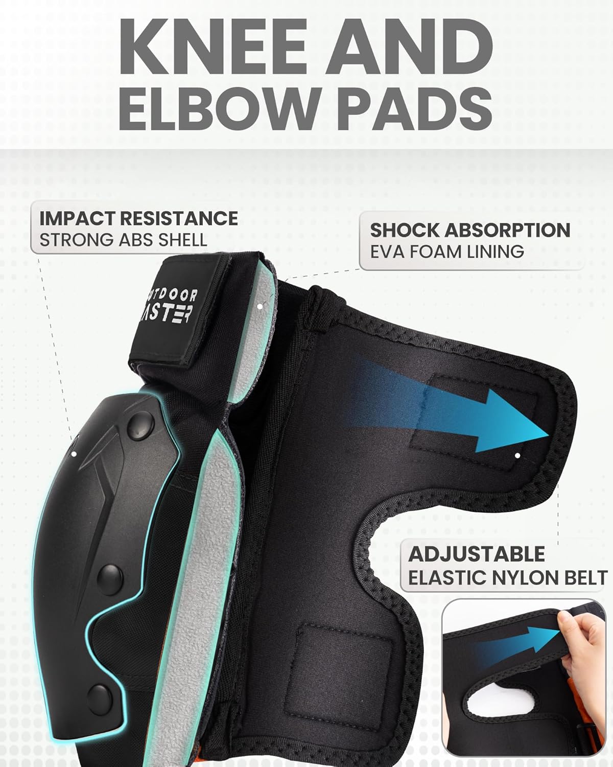 OutdoorMaster Skate Protective Gear Set - Helmet, Knee & Elbow Pads with Wrist Guards for Skating | Adult & Youth
