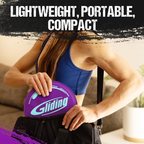 Gliding Discs for Working Out - Exercise Sliders for Hardwood Floors 1 Pair Purple, Authentic Workout Sliders Disc for Full Body Resistance Workout, Includes 4 Streaming Video Workouts