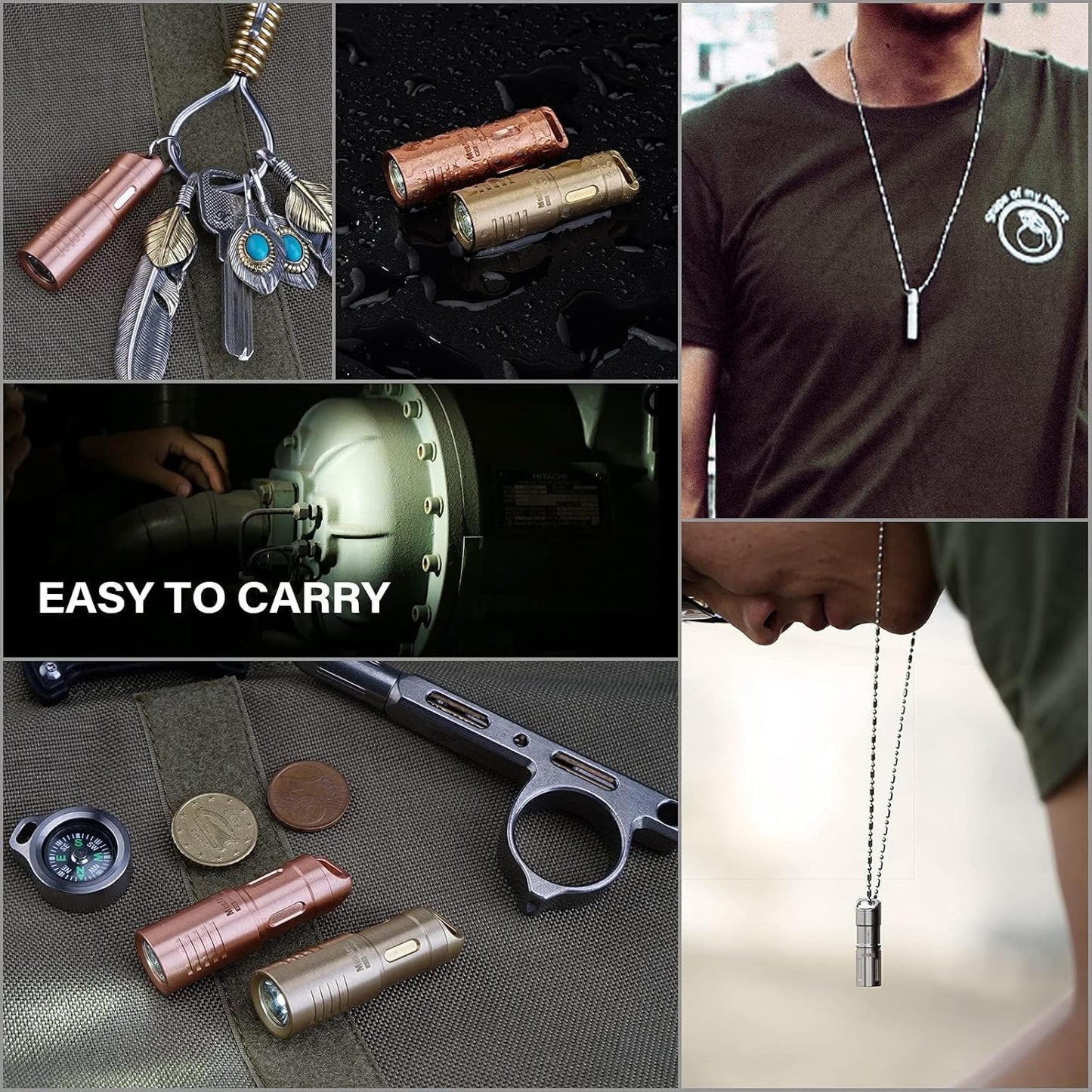 MecArmy X3S Mini EDC Flashlight - Portable Rechargeable Keychain Torch | 130 Lumens Waterproof (Copper)