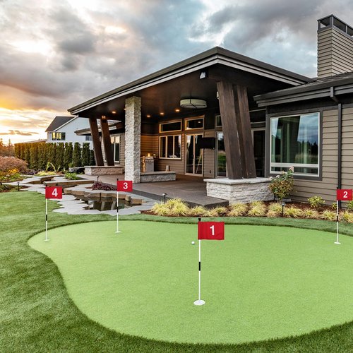 KINGTOP Numbered Golf Flag 8x6 Inch – Upgraded Double Layer 420D Nylon, Double Sided Printing, Tube Inserted – Mini Practice Putting Green Flags for Yard, Red #1-3