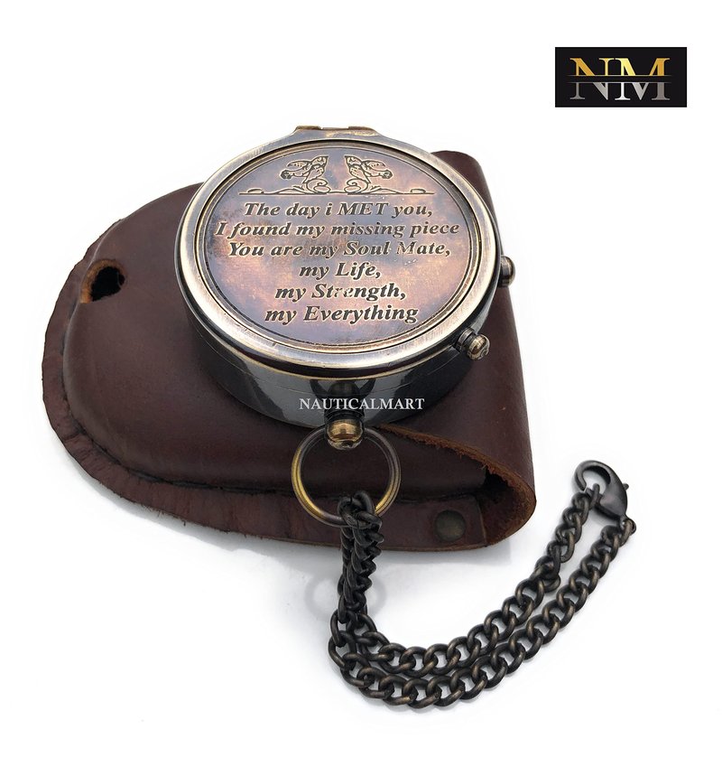 Engraved Compass, Gift for Husband, Anniversary, Wedding Gift for Him, Long Distance Boyfriend Gift, Fiance Gift I Miss You Long Distance Relationship Gift for Boyfriend Gift (Distance Relationship)