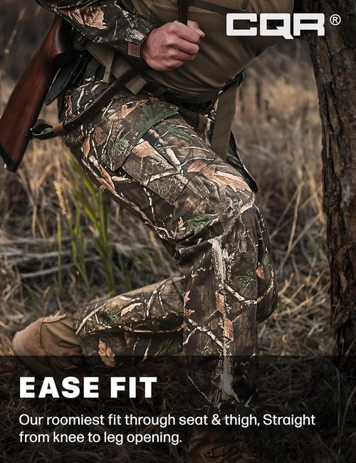 CQR Men's Tactical Pants - Lightweight Water-Resistant Ripstop Cargo for EDC & Hiking | Outdoor Apparel