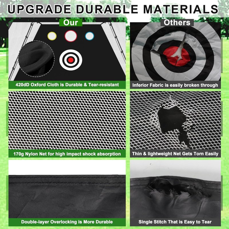 Golf Net,Golf Practice Net with Heavy Base Turf Mat,Easy to Install 10x7.5FT Hitting Aid for Backyard Driving Chipping Swing Training, for Men, Dad