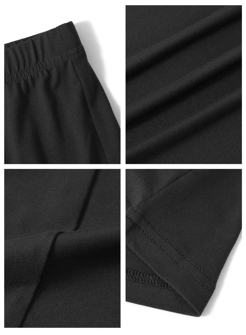 ANYOCEAN 3-Pack Women High-Waisted Flared Leggings Elastic Knit with Tummy Control & Butt Lift Soft Stretchy Workout Yoga Pants for Gym, Running, Athletic (25A042 3P Black Light Gray Dark Gray L)