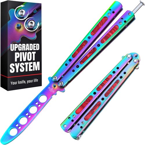 Grand Way Butterfly Trainer - 2025 Practice Balisong Knife | Dull Blade for Safe Trick Training - K-06 N