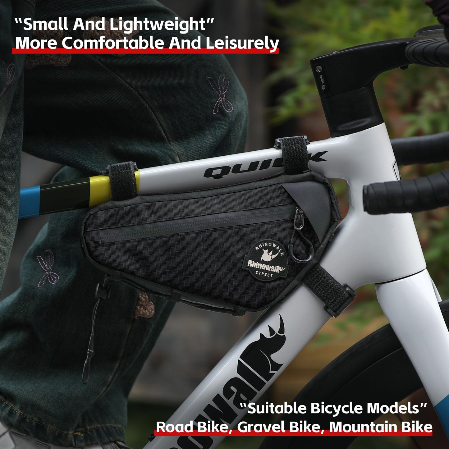 Kinpit Bike Frame Bag Cycling Triangle Bike Bag Water Resistant Bicycle Frame Bag Under Top Tube Bag Pouch for Mountain Gravel MTB Road Bike Accessories, Black