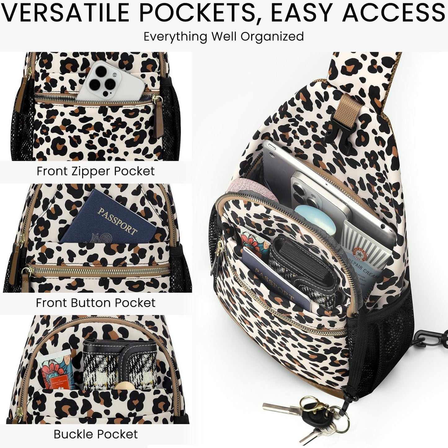 Skiennix Small Crossbody Bag - Versatile Sling Backpack for Travel | Stylish Design for Women & Men