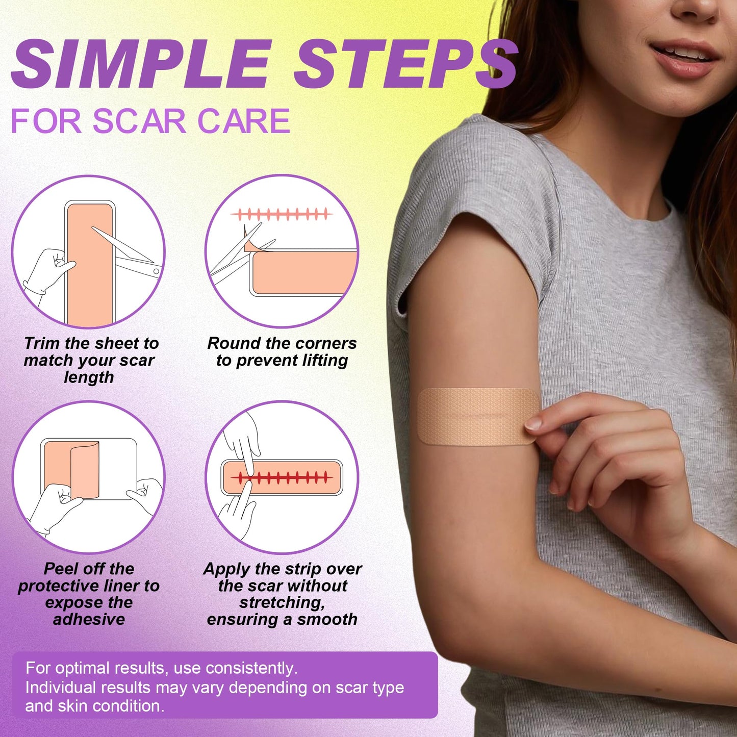 FRESINIDER Silicone Scar Sheets Roll - 1.6" X 120" (3 Meters) Silicone Scar Tape for Surgical C-Section Tummy Tuck, Keloid Burn Acne - Extra Long & Reusable Professional Scar Removal Strips