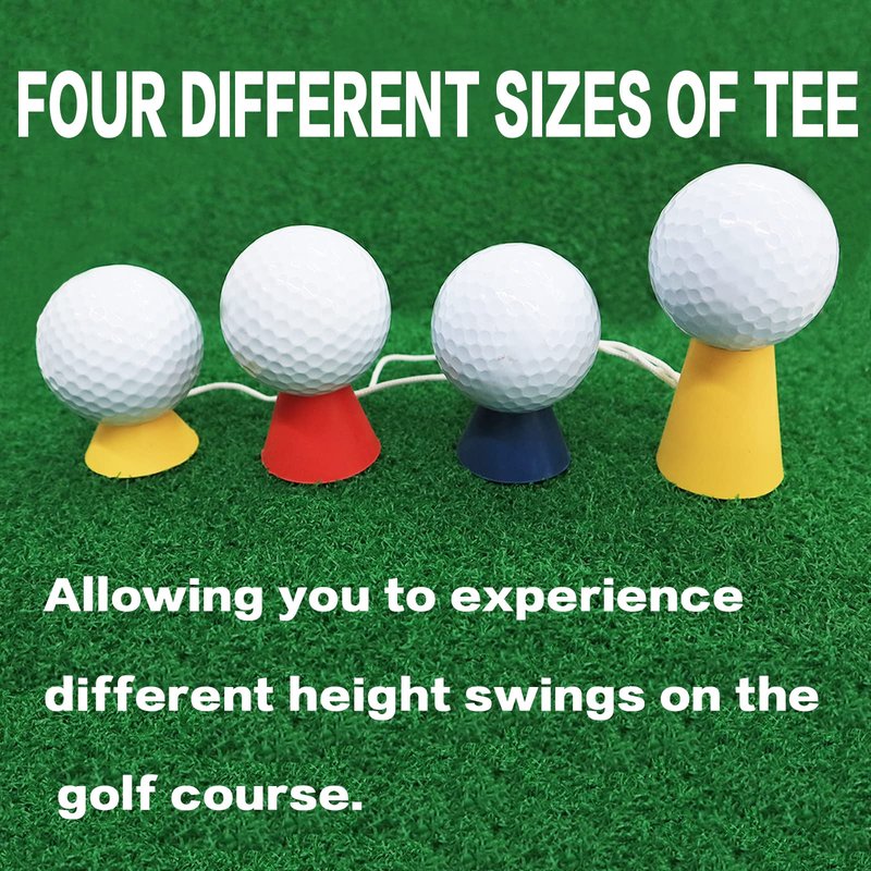 FINGER TEN Rubber Winter Golf Tees with 4 Different Heights 39mm 22mm 16mm 11mm for Frosty Days Durable Golfing Tee 4 in 1 Sizes for Hard Ground Home Driving Range Mat Training Practice (6 Pack)
