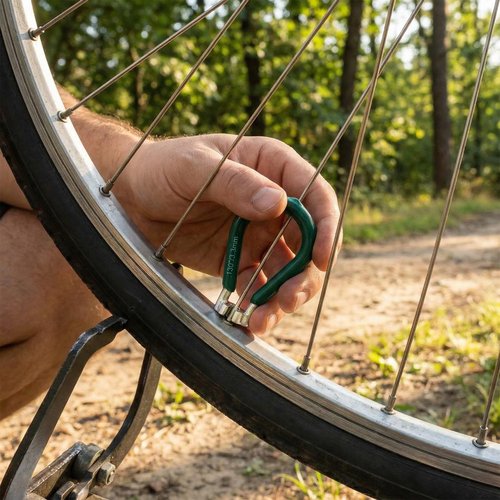 Lothee 4 Pcs Bicycle Spoke Wrench Set Bike Spoke Wrench Tool Portable Bicycle Tools Lever Bike Rim Correct Kit for 3.2mm/ 3.3 mm/3.45mm/3.96mm Nipples Cycling Wheel Tension Adjust Repair
