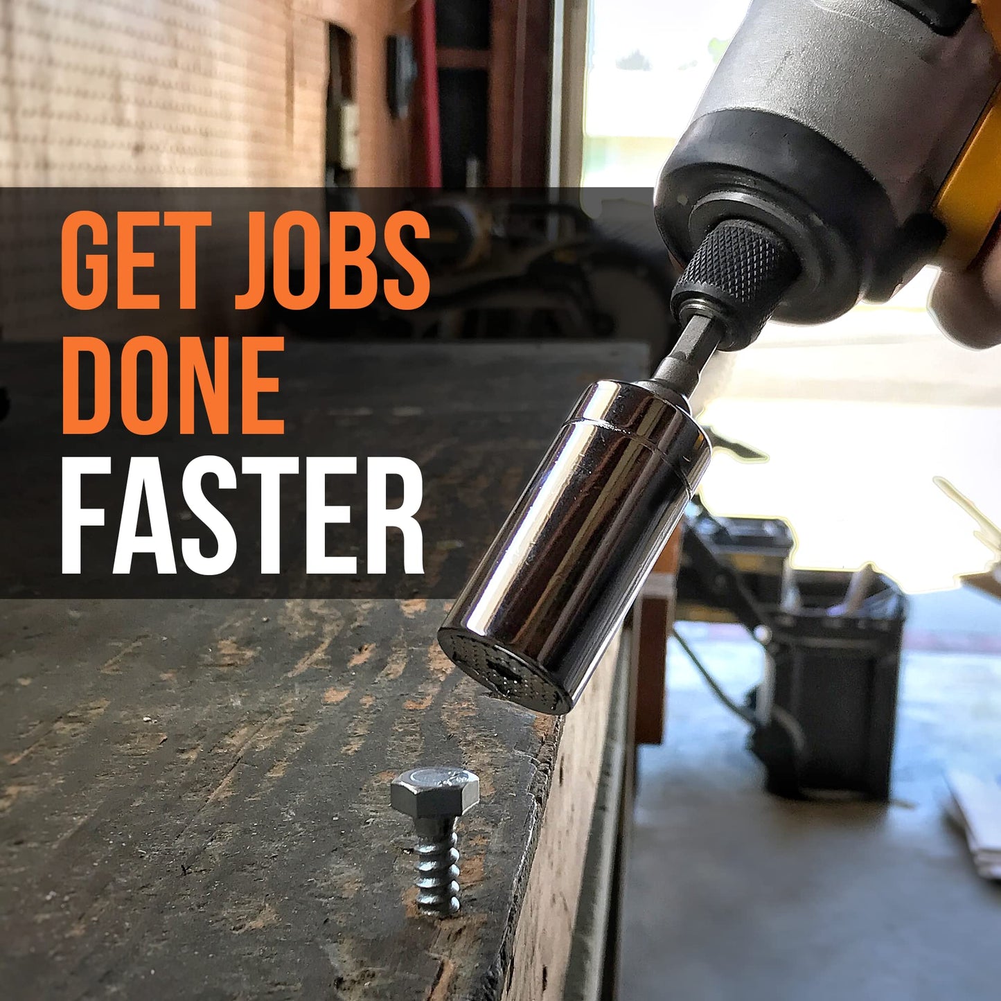 RAK Super Universal Socket Set (11-32mm 7-19mm) Universal Socket Wrench Set, Stocking Stuffer Gator Grip with Power Drill Adapter Set, Ideal Cool Gadgets Stuff Gifts for Men Dad Husband 4PCS