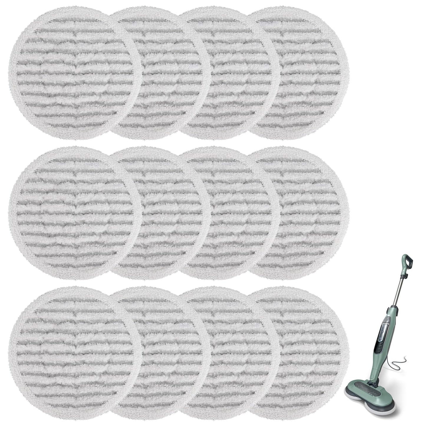 Pads for Shark Steam Scrub Mop: 12 Pack Spin Mop Refills Fit for Shark S7000 S7001 S7000C S7201 S7000AMZ S8201 S8001 S8000 Steam and Scrub Pads - Hard Floor Steam Mop Washable Pads S7001TGT